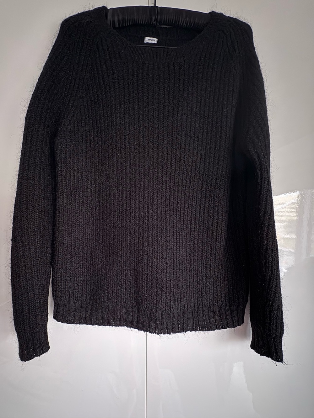 Pimkie Cozy Black Ribbed Crew Neck Sweater, size L